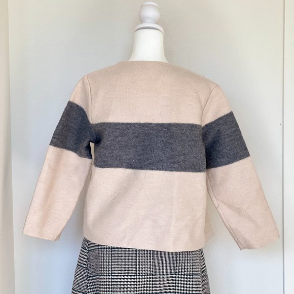 Ann Taylor Stripe boiled Wool Jacket Thin Size Small - Picture 8 of 8